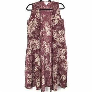 🌸 LulaRoe Joy Floral Duster 🌸 burgundy/cream